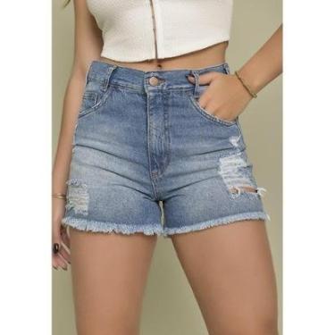 Imagem de Shorts Jeans Mom Destroyed com Barra Desfiada Dia-Feminino