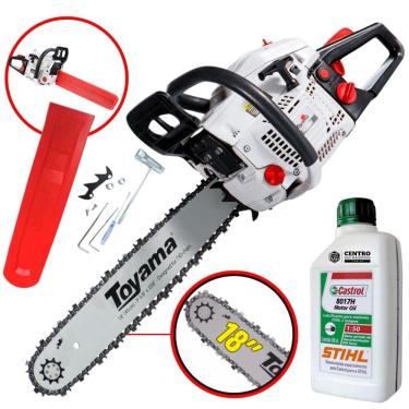 Imagem de Motosserra Á Gasolina Toyama TCS58H TCS-58H Sabre 18 Polegadas 32D Motor 2T 55cc 3,2HP 12.000RPM Leve, Ergonômica e de Fácil Manuseio + ÓLEO STIHL 2T