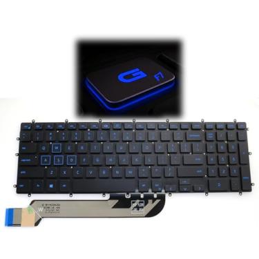 Imagem de LeFix Teclado retroiluminado azul dos EUA sem moldura (sem moldura) substituição compatível com DELL G3 (3779), G3 (3590), G3 (3579), G5(5587), G5(5590), G7(7588,7590 7790) - estampa azul