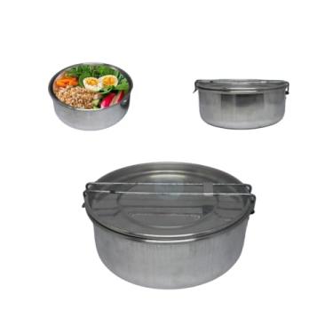 Imagem de Pote Marmita De Aluminio Comida Fresca Redonda 1und