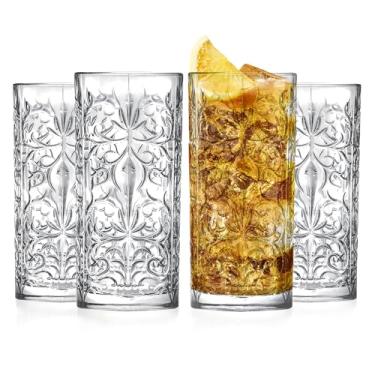Imagem de Barski Copo Highball - Copos para beber - Conjunto de 4 - Copos Hiball - Copo de cristal de vidro - para água, suco, cerveja, coquetéis mistos, copo de mojito, vidro Tom Collins Bar, 368 g, feito na