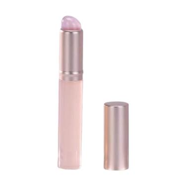 Imagem de predolo Pincel de silicone para lábios, pincel de batom com tampa, pincel corretivo de silicone macio, pincel angular de maquiagem labial para desempenho, uso, ROSA