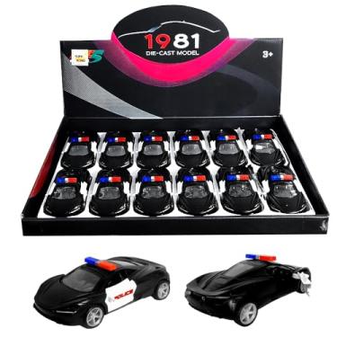 Imagem de Caixa Expositor 12 Veículos Metal Carinho Ferrari Sacola Surpresa Aniversário de Criança Carros Fricção