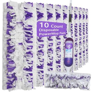 Imagem de Almofadas de esfregão descartáveis para refis de esfregão multisuperfície Swiffer PowerMop | Seguro em todos os pisos acabados | Compatível com Swiffer PowerMop 10 unidades