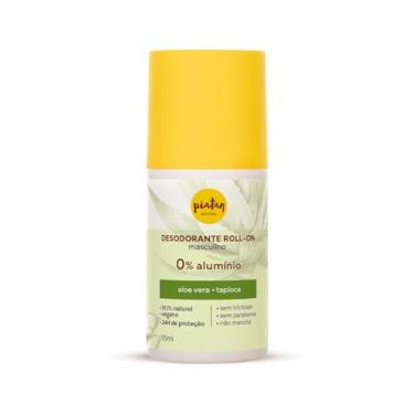 Imagem de Desodorante Roll On Masculino Aloe Vera Vegano e Sem Aluminio 75ml Piatan Natural