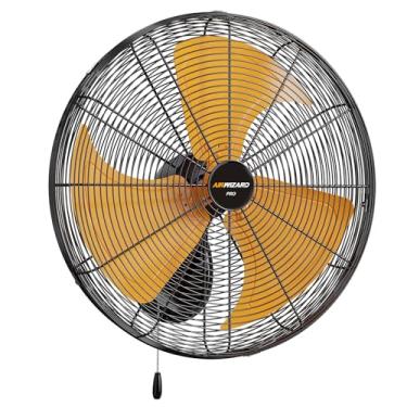 Imagem de AIRWIZARD Pro Series ventilador oscilante de alta velocidade de montagem na parede de 18 polegadas, 5400 CFM, ventilador industrial de parede de metal resistente, 3 velocidades, inclinação ajustável,