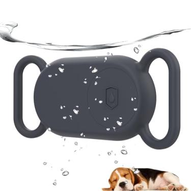Imagem de Rzttwl Suporte de coleira de cachorro à prova d'água compatível com Samsung Galaxy SmartTag 2, rastreador GPS de silicone oculto para Samsung Tag 2, capa antiperda para coleira de cachorro (cinza)