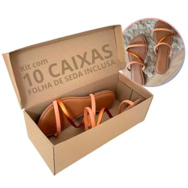 Imagem de 10 Caixas de Papelão Para Sapato Parda 28x12x9,5cm