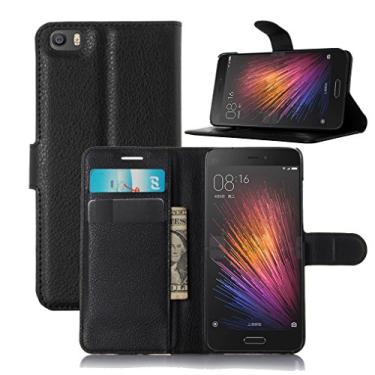 Imagem de Capa para Xiaomi Mi 5 – Capa carteira dobrável de couro PU Manyip para Xiaomi Mi 5, capa de proteção de telefone estilo empresarial, capa com [compartimentos para dinheiro e cartão]