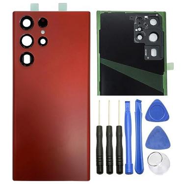 Imagem de ubrokeifixit Capa de vidro traseira para Galaxy S22 Ultra 5G de substituição para Samsung Galaxy S22 Ultra 5G 17.3 cm 5,135.9 cm SM-S908 (não para S22 15.5 cm, NÃO para S22+ 16.8 cm) (S22 Ultra-Red)