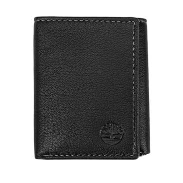 Imagem de Carteira masculina Timberland de couro legítimo, preta (Blix), tamanho único