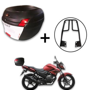 Imagem de Baú Bauleto 34 Litros  + Bagageiro Fazer 150 2014+ - AWA, Branco