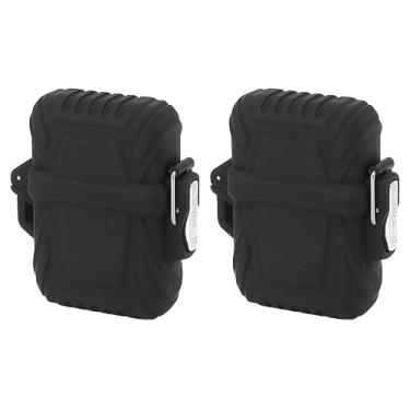 Imagem de Caixa de Cigarro de 2 Pacotes, Caixa de Isqueiro à Prova D'água de Plástico Preto Selado Organizador de Isqueiro de Bolso Recipiente de Isqueiro Capa Protetora de Isqueiro para