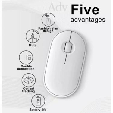 Imagem de Mouse Sem Fio Bluetooth Para Tablet M10 Lenovo Plus Cor Branco - Weibo