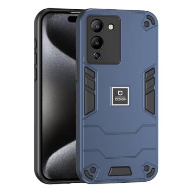Imagem de Kukoufey Capa de telefone compatível com Infinix Note 12 Turbo, compatível com Infinix Note 12 G96 X670 Capa de camada dupla à prova de queda TPU+PC Capa protetora 2 em 1 azul