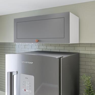 Imagem de Armário Aéreo 1 Porta Basculante Pérola Yescasa Branco/Cinza