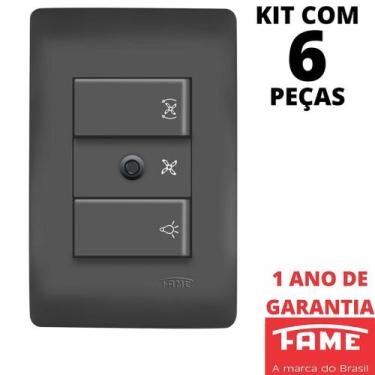 Imagem de 6un Controlador Para Ventilador Bivolt Habitat Black FAME