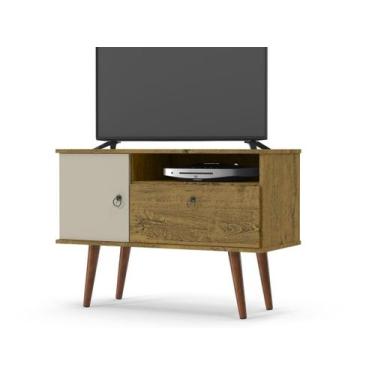Imagem de Rack Para TV 32 Polegadas Retrô com 2 Portas e Divisórias - Nature com