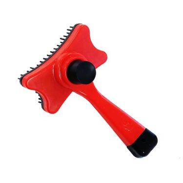 Imagem de Rasqueadeira Cães Gatos Auto Limpante Profissional Homepet, Vermelho