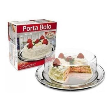 Imagem de Porta Bolo Grande Em Aço Inox E Acrílico Transparente - DINOX