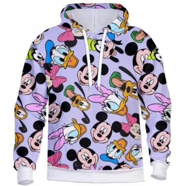 Imagem de Blusa de Frio Feminina Com Capuz Moletom Estampado Flanelado Confortáv