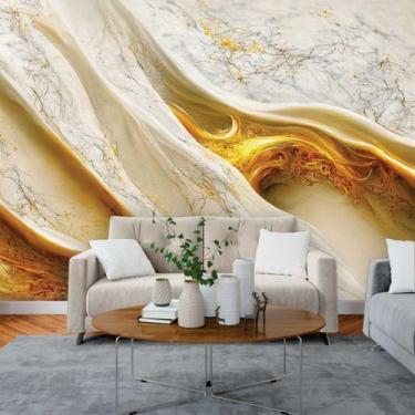 Imagem de Papel de Parede Painel 3D Mármore Calacata Branco Ouro 3M Revestimento
