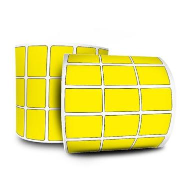 Imagem de Etiquetas Adesivas Couche 33x22 2 rolos com 32 metros Amarela + 1 Ribb