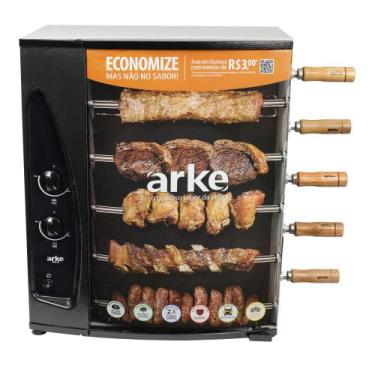 Imagem de Churrasqueira a Gás Com 5 Espetos Giratórios Assador Rotativo Bivolt A