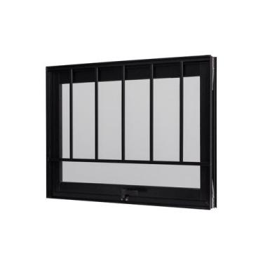 Imagem de Janela de Alumínio Maxim-Ar 50x50cm com Grade e Vidro Boreal Ultra Ram