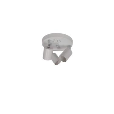 Imagem de Spot Sobrepor Direcionável Triplo com Base Redonda Branco GU10 20cm - 