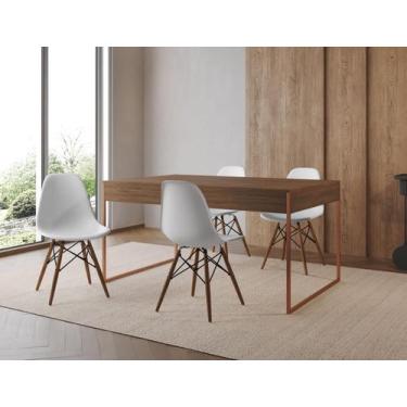 Imagem de Conjunto Industrial Filadelfia 137x90 Ferro Cobre Tampo Amendoa 4 Cade