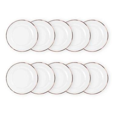Imagem de Kit 10 Unidades Sousplat Redondo Transparente Com Borda Vidro 33Cm Raf