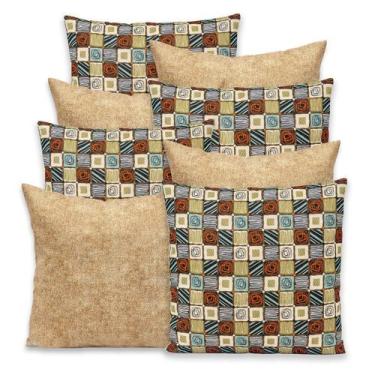 Imagem de Kit 8 Capas de Almofada 40x40 Lisa e Estampada com Zíper Gorgurinho - 