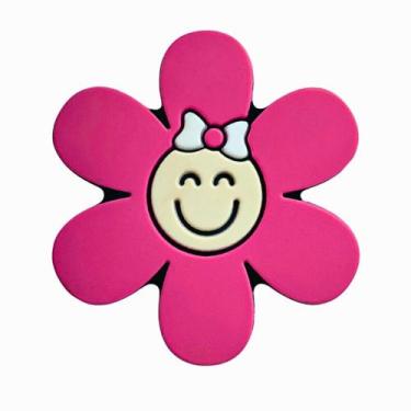 Imagem de Aplique Kit 10 Peças Flor Rosa Sorrindo Emborrachado - RAE