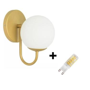 Imagem de Arandela Parede Sala Quarto Cabeceira Luxo Dourado+ Lâmpada - Arandela