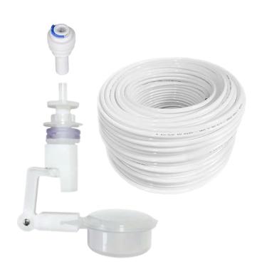 Imagem de Kit Boia de Nível + Mangueira Atóxica 5/16 + Conexão Reta de Engate Rápido de 1/4 com Plug 6mm (01 Metro de Mangueira)