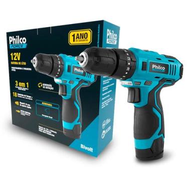 Imagem de Furadeira Martelete Parafusadeira Sem Fio De 10mm Philco Ppf03 12v Biv
