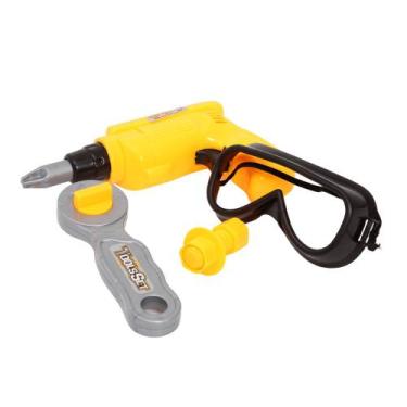 Imagem de Kit de Ferramentas Infantil Pequeno Marceneiro Amarelo 5 Pçs - Pica Pa