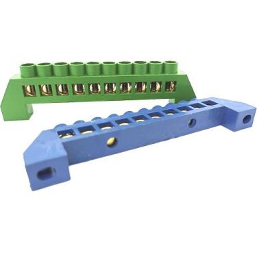 Imagem de Kit 2 Barramentos 1 Neutro 1 Terra Universal Borne Terminal Barra com 