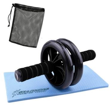 Imagem de Roda Abdominal Dupla Gold Sports Exercise, Preto, Único, Unissex
