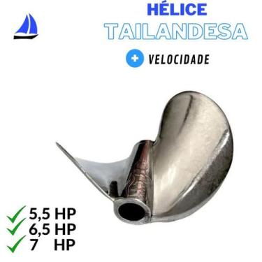 Imagem de Hélice Tailandesa motor rabeta Branco 5,5 6,5 7 Hp Alumínio - FISHTEX