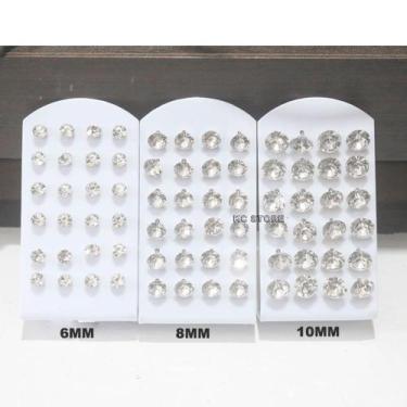 Imagem de Kit 3 Cartelas Brinco Trio Ponto De Luz 6mm 8mm10mm Strass para primei