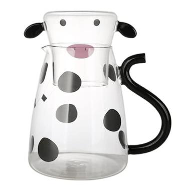 Imagem de RockTrend Conjunto de garrafa de água noturna de cabeceira de vidro transparente de vaca com copo, jarra e copo conjunto noturno