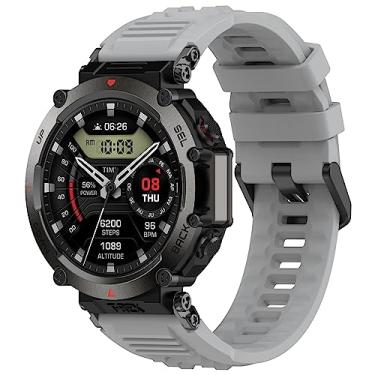 Imagem de Pulseira de silicone ajustável para Amazfit T-Rex Ultra (A2142), serve para Amazfit T-Rex Ultra (A2142), serve para pulso de 14 a 21,6 cm (cinza)
