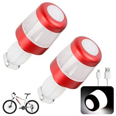 Imagem de ulip Luzes de direção de guidão para piscas de bicicleta para scooters elétricas, lâmpada indicadora recarregável por USB, luzes de aviso de segurança inteligentes, 3 modos de luz, vermelho e branco