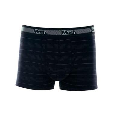 Imagem de Cueca Boxer Mash 170.35 Masculina Listrada Cotton T. P/GG, G, Pt01, Pr