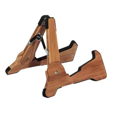 Imagem de oshhni Suporte de madeira para violão, leve, portátil, suporte para instrumentos de cordas, para violão acústico, elétrico, clássico, banjo, Marrom