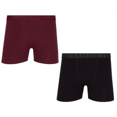 Imagem de Kit 2 Cuecas Boxer Cotton - Lupo, Preto, G
