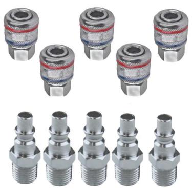 Imagem de Kit Compressor Espigão Engate Rápido E Pino Engate 1/4 Macho