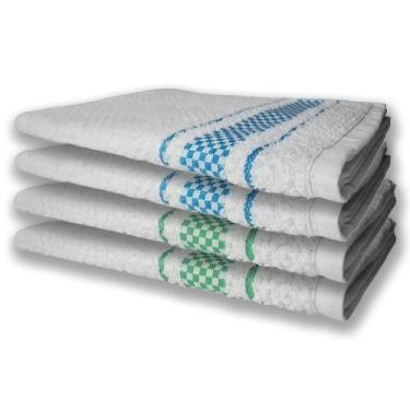 Imagem de 4 Panos de Prato Atoalhado Felpudo Verde+Azul - Toalhas Beka